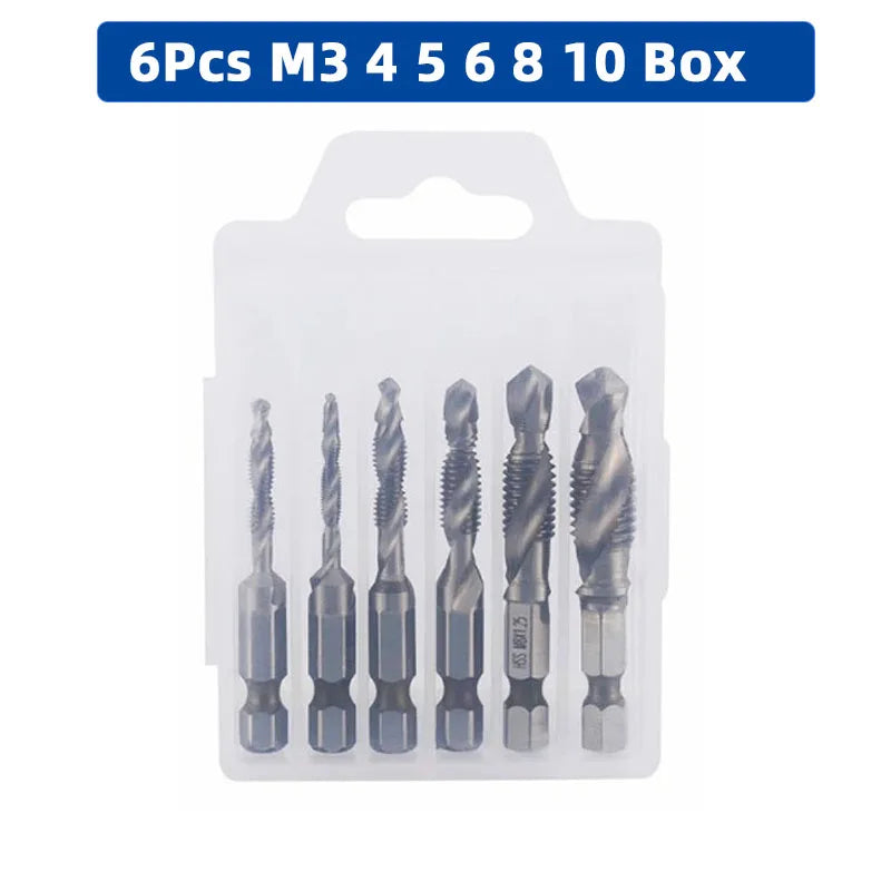MMAlto HSS Titanium-Coated Metric Tap Set – M3 M4 M5 M6 M8 M10 | Screw Thread Machine Compound Tap | Individual & 6-Piece Sets