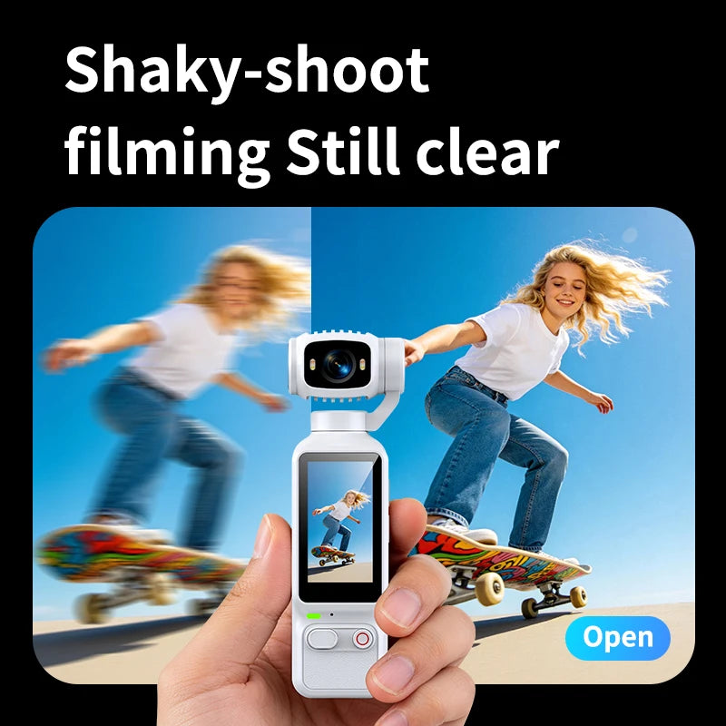 4K Handheld Action Camera — 90°/180° Rotating Lens for Vlogs