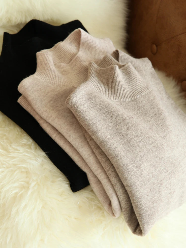 Women's mock neck base sweater, slim knit — view 1 of 20