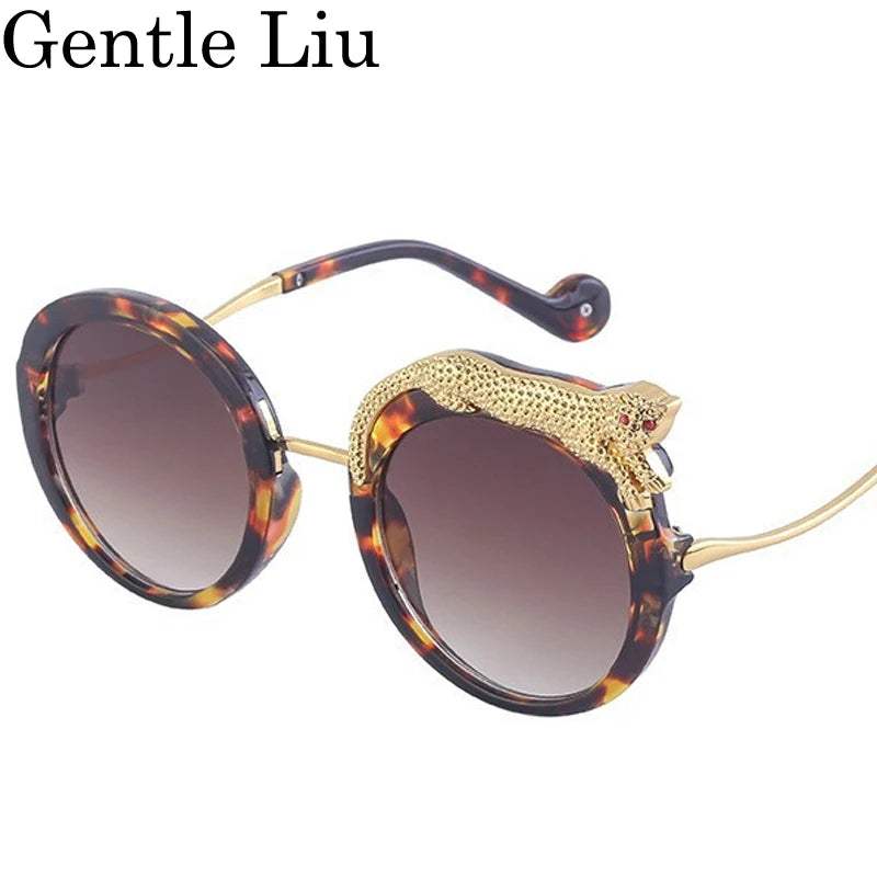 Round Steampunk Sunglasses for Women — Retro Metal Frame