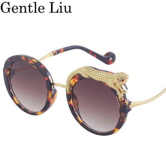 Round Steampunk Sunglasses for Women — Retro Metal Frame