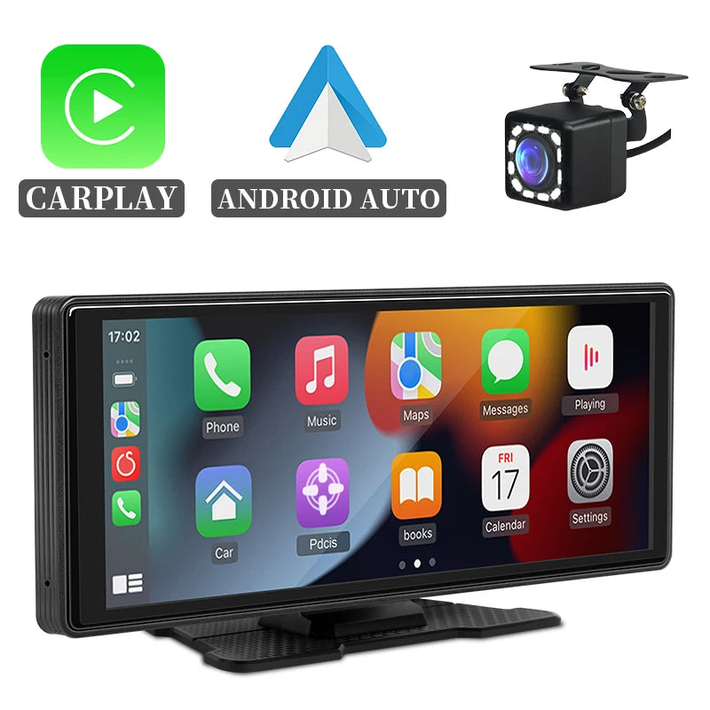 Hippcron 10.26'' Car Radio Screen Multimedia Video Player Wireless Carplay Android Auto Mirrorlink BT AUX TF USB Universal