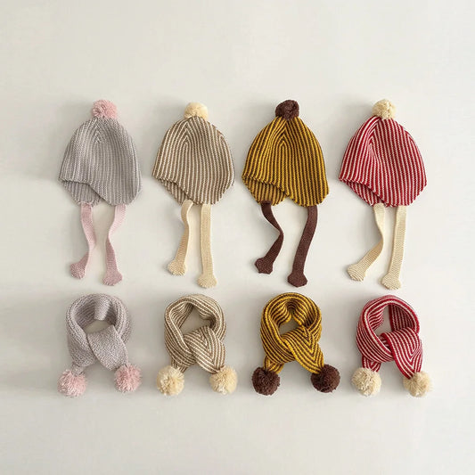 Kids Knit Hat and Scarf Set - Winter Neck Warmer Set 2-6T