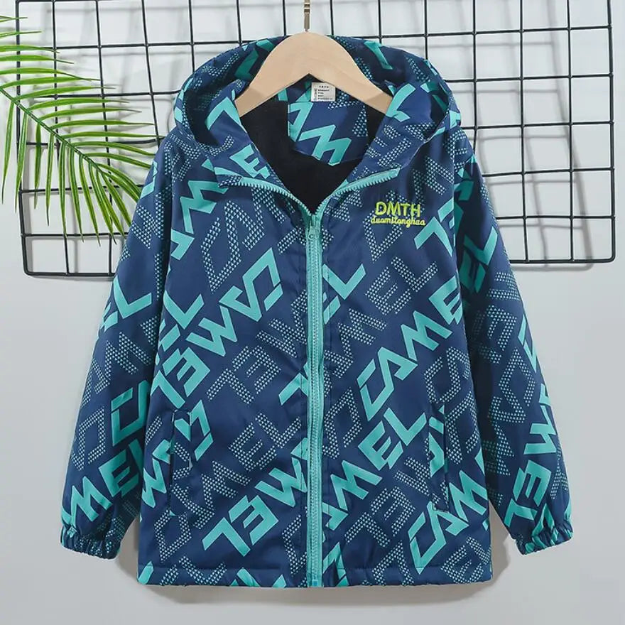 Boys Hooded Windbreaker Jacket - Thick Winter Outdoor Coat - photo 4