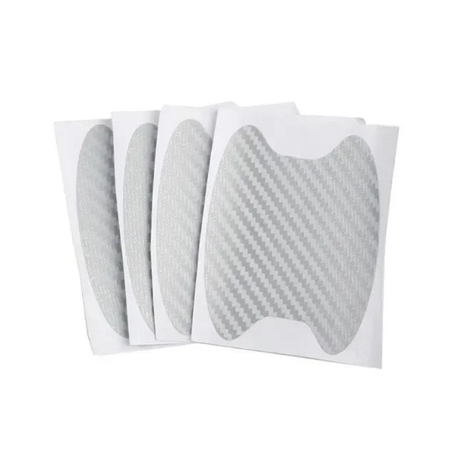 4 Pieces of Car Door Handle Protective Film, Carbon Fiber Stickers, Scratch Resistant Covers, Exterior Accessories,