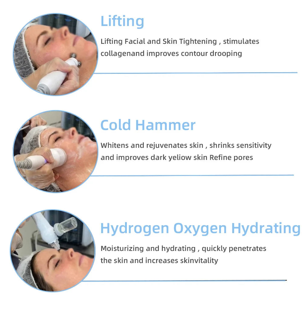 7 in 1 Small Bubble Deep Pore Cleaning Facial Cleansing Machine H2 O2 Hydra Dermabrasion Peel Oxygen Jet Beauty Equipment