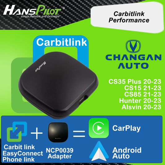 Carbit Link to Wireless CarPlay & Android Auto Adapter (NCP0036/NCP0039) — for Changan CS35 Plus, Hunter, Alsvin