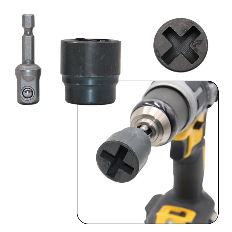 Automotive High Hardness Cross-Shape Socket Wrench Electric Conversion Connect Rod Tire Unload Labor-Save Jack Tool