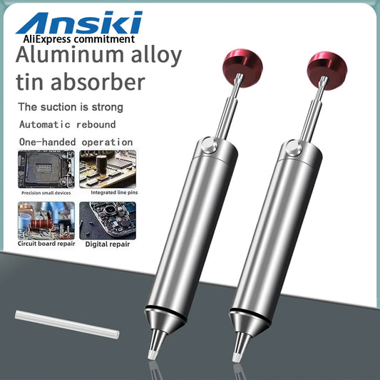 Aluminum Desoldering Pump Suction Tin Gun Soldering Sucker Pen Powerful Vacuum Iron Welding Repair Tool for Electronic Component