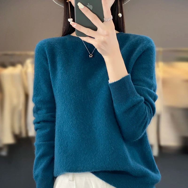 Women's Crew Neck Knit Sweater - Soft Warm Pullover Top - photo 12