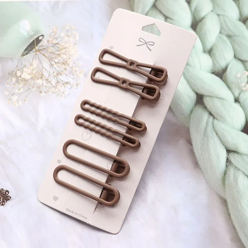 Hair Clip Accessories for Women Pinzas Para El Cabello Clips Pince Cheveux for Girls Pelo Korean Cute Brown Side Femme Pins