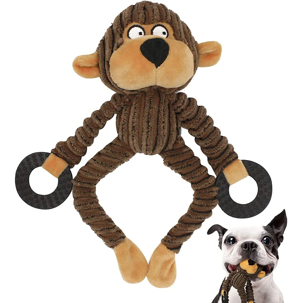 Monkey Plush Squeaky Puppy Toy - Small Dog Chew