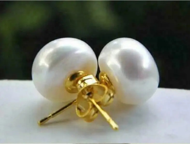 14k Gold Best selling item certificate AAA 7-8mm 8-9mm 9-10mm 10-11mm 11-12mm 12-13mm 13-14mm akoya White Pearl Earrings