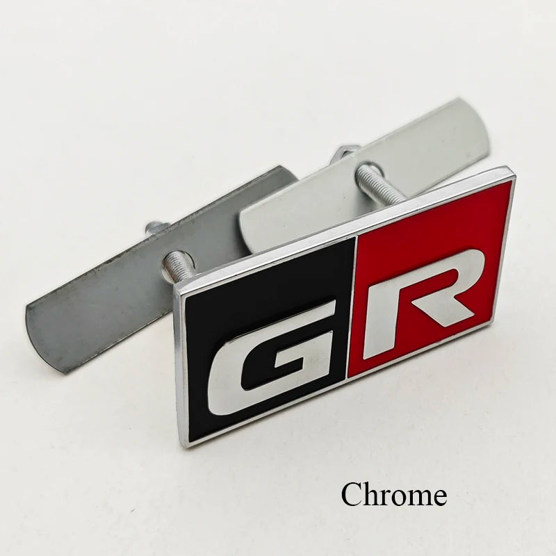 3D Metal Car Sticker GR SPORT Logo Fender Side Badge Rear Trunk Front Grille Emblem For Toyota Alphard Avensis Prius Crown Yaris