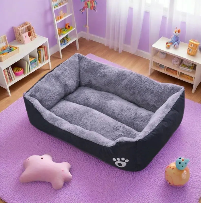Plush Pet Sleeping Mat - Non-Slip Dog & Cat Bed, Black or Blue - photo 4