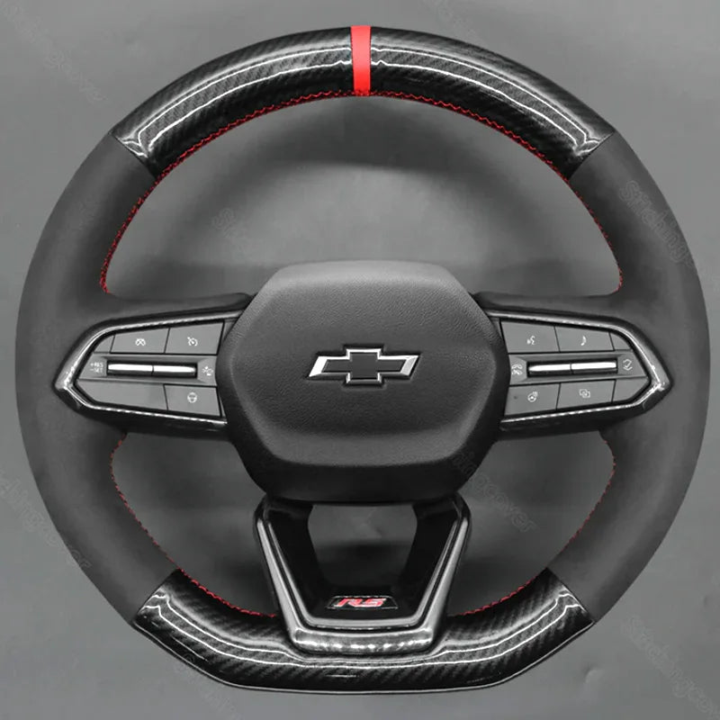Hand-Stitched Leather Steering Wheel Cover — Chevrolet Silverado EV, Blazer & Equinox RS/RST (2024–2025)