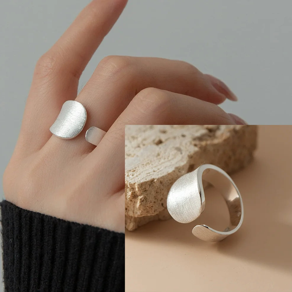PANJBJ 925 Sterling Silver Hollow Out Rings For Women Three Layered Cross Punk Irregular Vintage Jewelry Gift Dropshipping