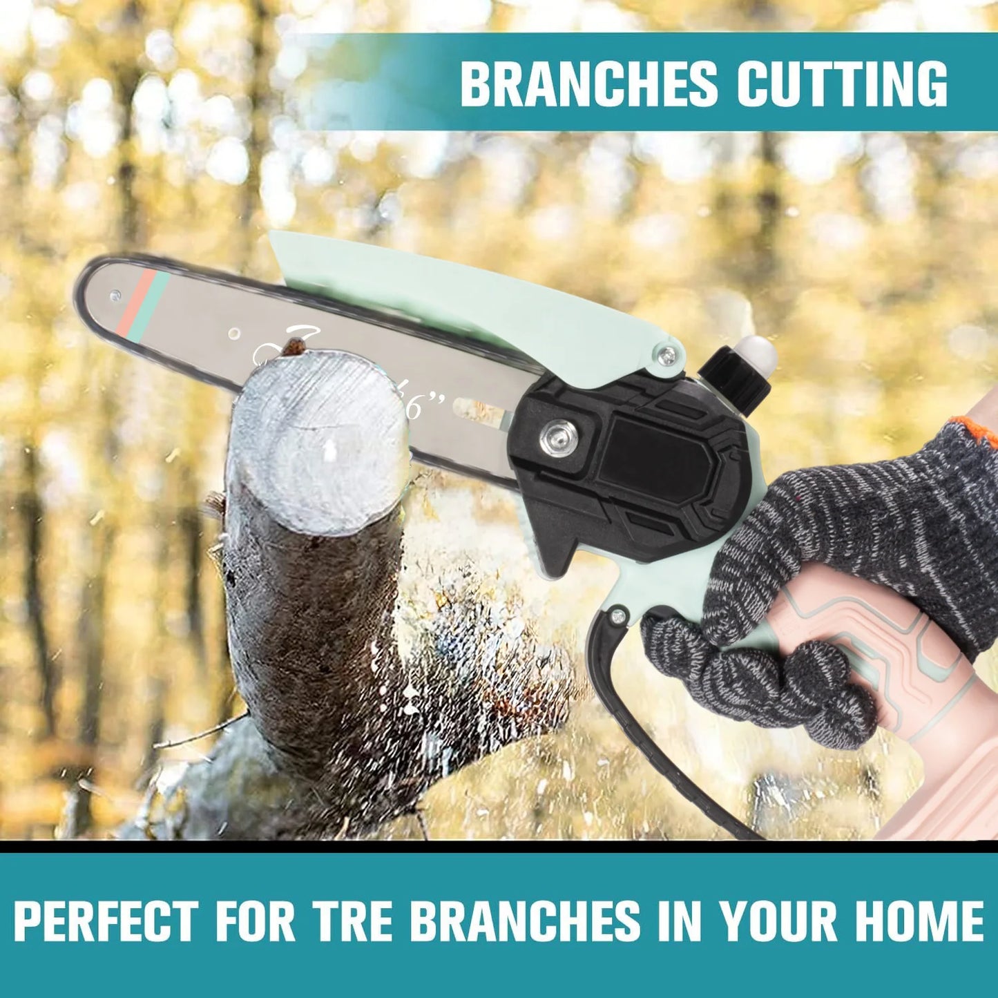 Mini Cordless Electric Chainsaw – 2 Batteries Included | Handheld Portable Saw for Tree & Wood Cutting