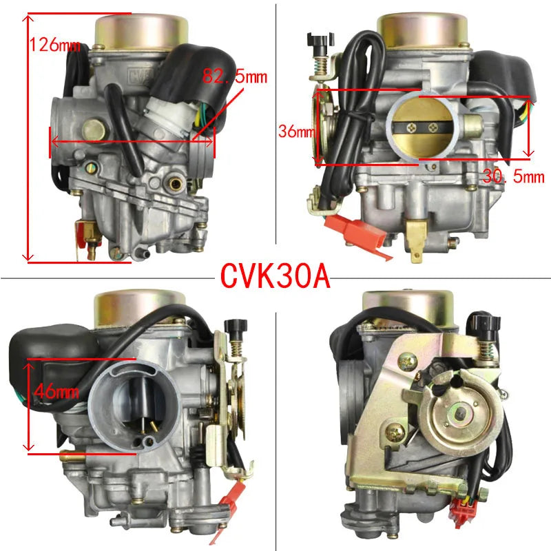 CVK30 30MM Motorcycle Carburetor For YP250 260 AN250 Burgman Linhai Aeolus VOG 260 300 TANK 260 XINGYUE 260 260cc 300cc ATV UTV