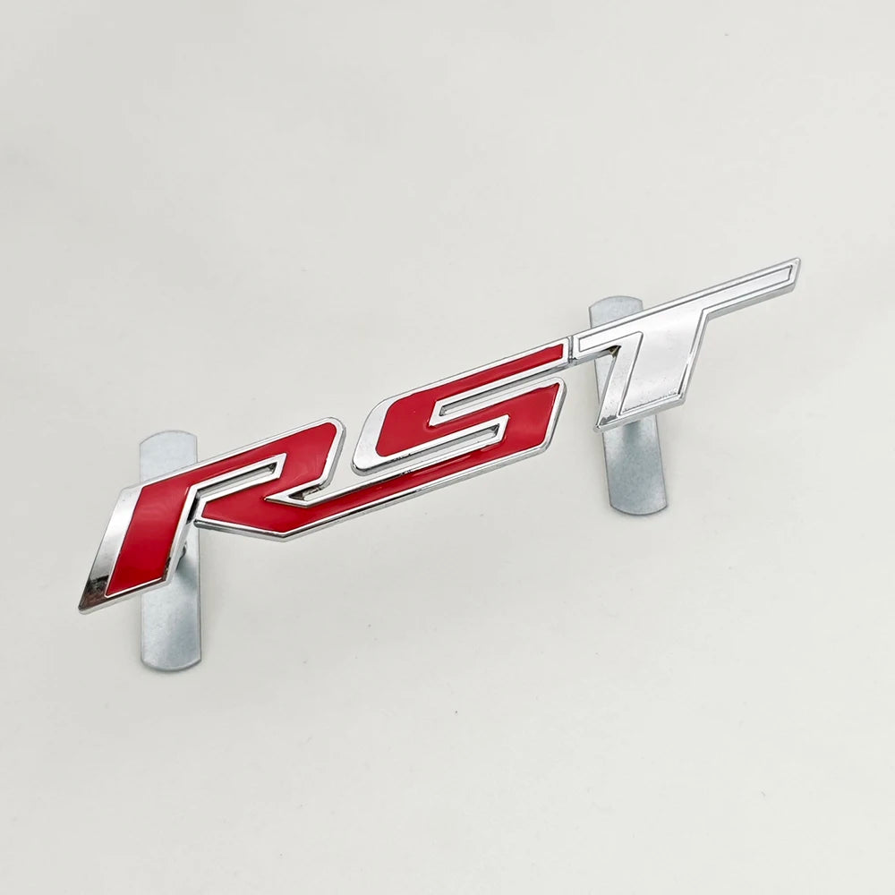 3D Metal Car Sticker RST Logo Front Grill Emblem Trunk Fender Badge For Chevrolet Tahoe Silverado Suburban Colorado Accessories