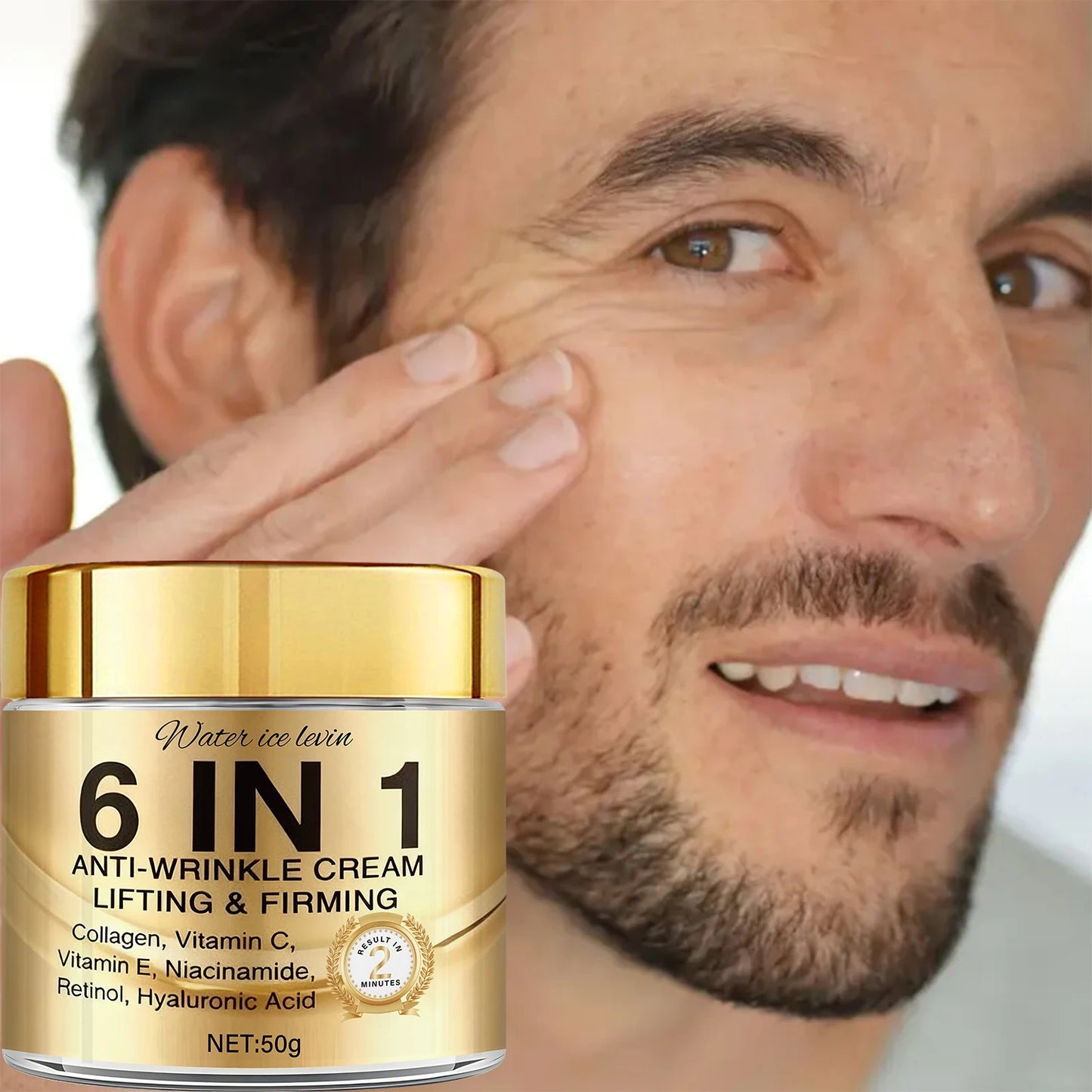 Water Ice Levin 6-in-1 Anti-Wrinkle Face Cream 50g – Collagen, Retinol & Hyaluronic Acid | Lifting, Firming, Whitening & Acne Control | CPNP Certified