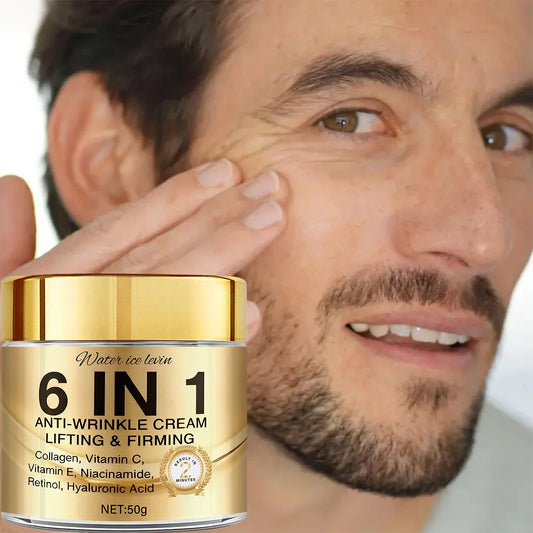 Water Ice Levin 6-in-1 Anti-Wrinkle Face Cream 50g – Collagen, Retinol & Hyaluronic Acid | Lifting, Firming, Whitening & Acne Control | CPNP Certified