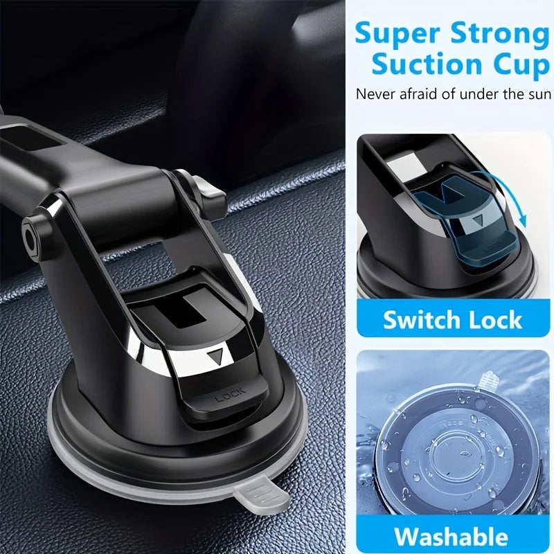 360° Rotatable Dashboard Phone Holder with Navigation & Smart Mount Adjustable Soft PVC Car Phone Stand with 270° Rotating Head