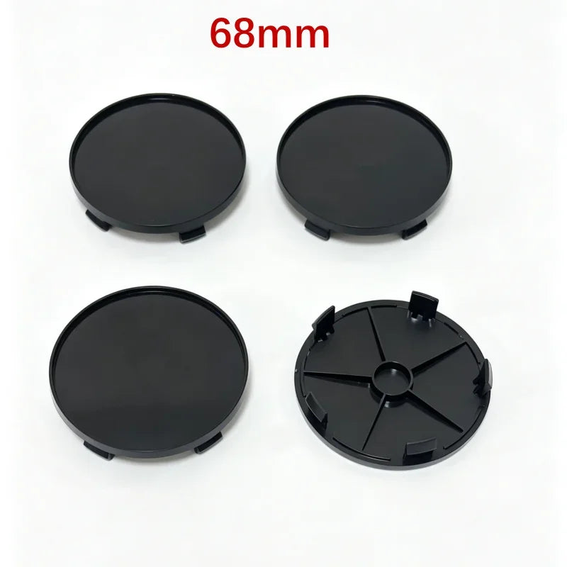 New 4pcs 68mm 65mm 60nmm 56mm 50mm 49mm 48mm Black Chrome Silver Blank Base Rim Cap For Car Modification Universal No Logo Hub C