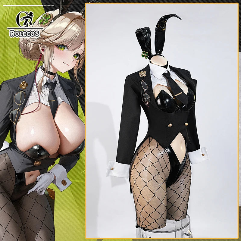 ROLECOS Game NIKKE Goddess of Victory Ade Bunny Costume Agent Ade Sexy Women Jumpsuit Halloween Carnival Suit