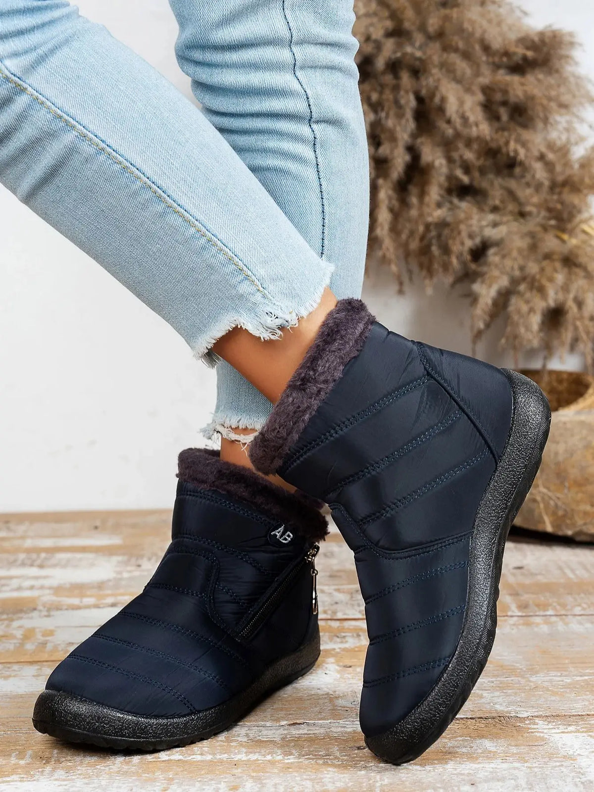Women's Brown Ankle Snow Boots - Comfortable Outdoor Winter Shoes - photo 7