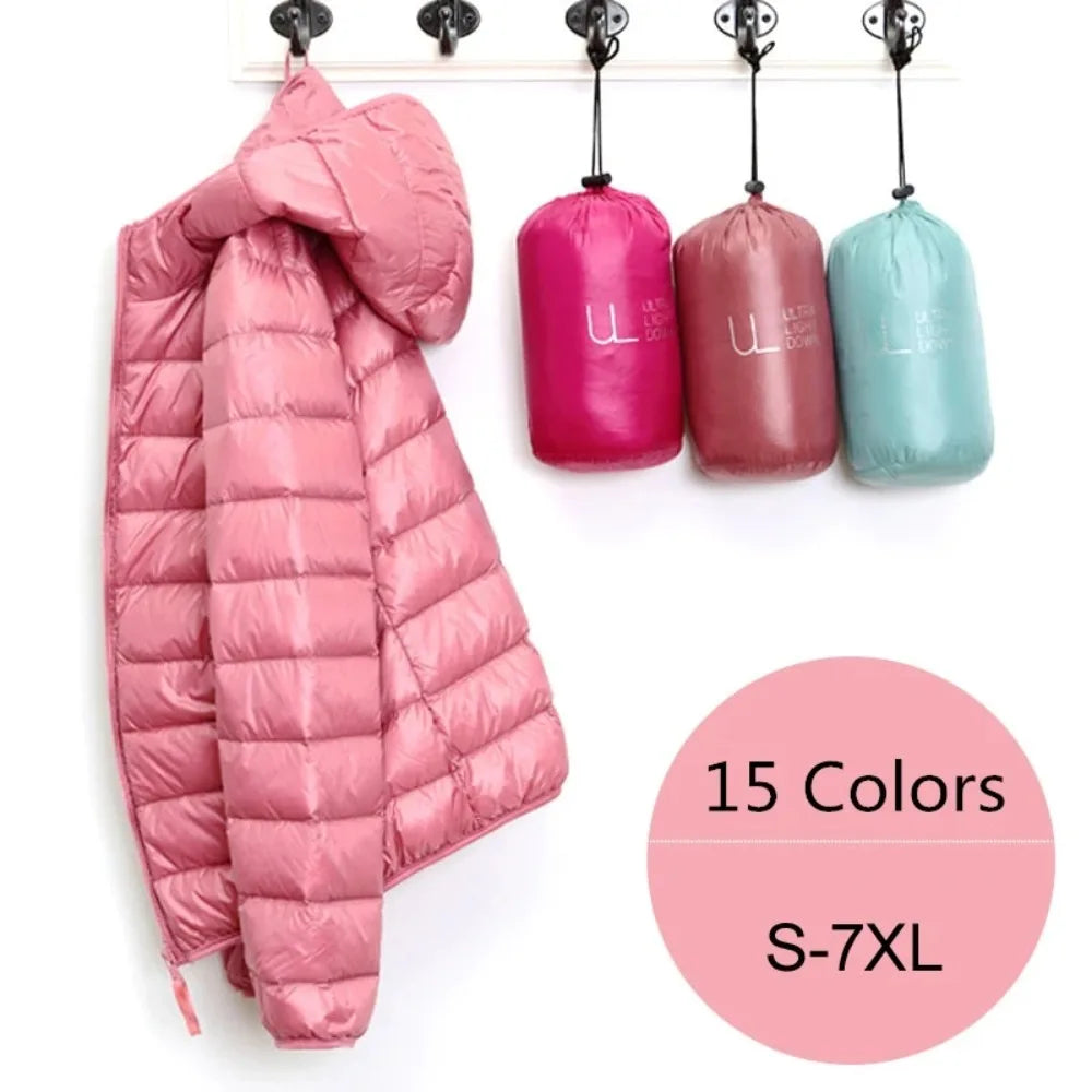 Women's Ultra Light Packable Puffer Jacket - Hooded Inner Coat