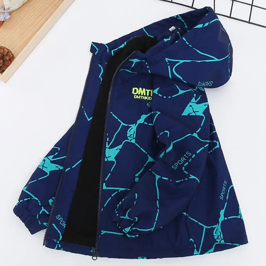 Boys Hooded Windbreaker Jacket - Thick Winter Outdoor Coat - photo 6