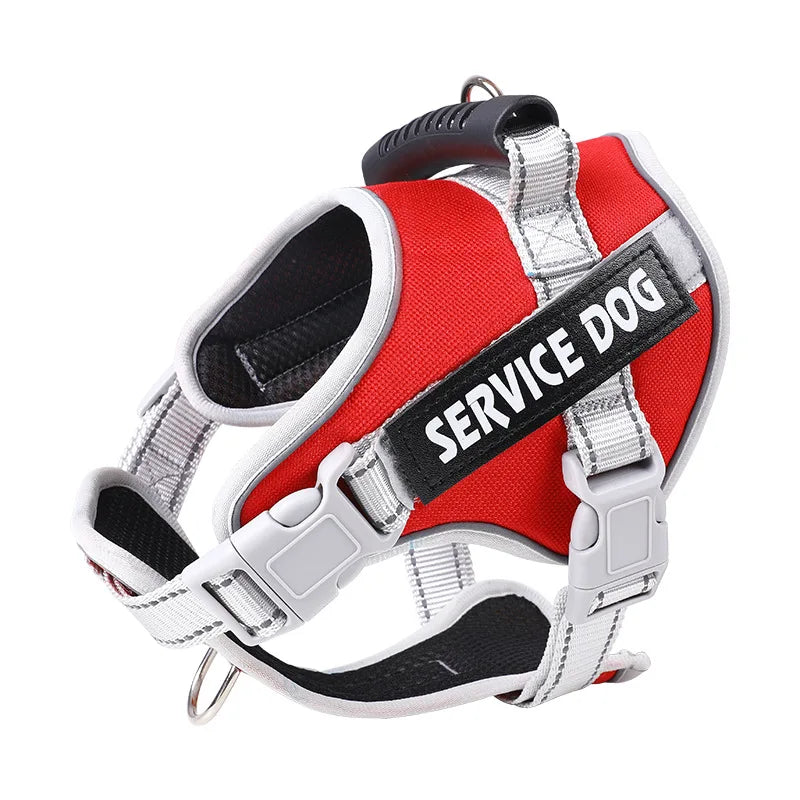 Service Dog Chest Harness No Pull Dog Hook Suitable Large Dog Vest Style Walking Rope Control Dog Strap Accessories Prevent Loss