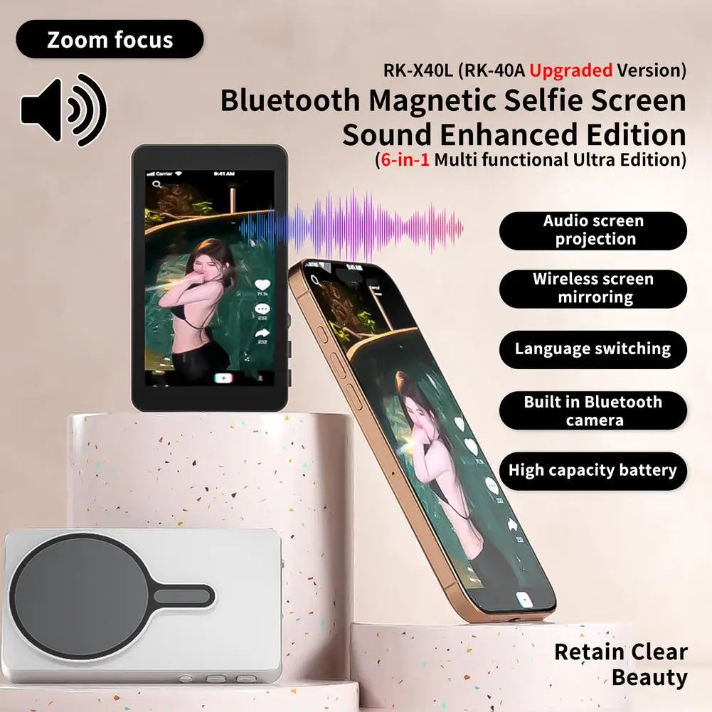 Magnetic Cell Phone Vlog Self Timer Monitor Screen Using Rear Camera Monitor For Live Streaming Creating Content Self-Timer