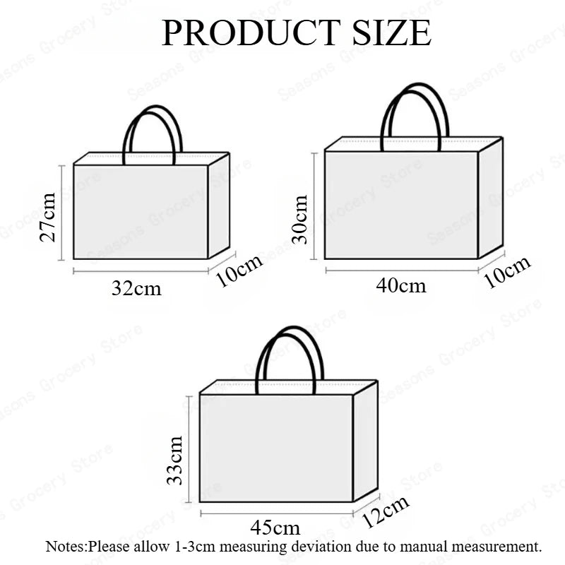 10Pcs Reusable Silver Laser Tote Bag Durable Non Woven Gift Shopping Bag for Wedding Bridesmaid Party Birthday Eco Friendly