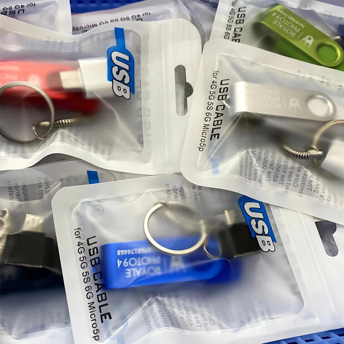 USB 2.0 Flash Drive 10-Pack — Bulk Color Memory Sticks 1GB to 128GB