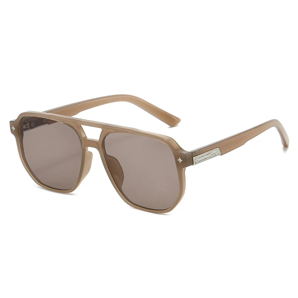 Double Bridge Pilot Sunglasses — Tinted Y2K Unisex Shades