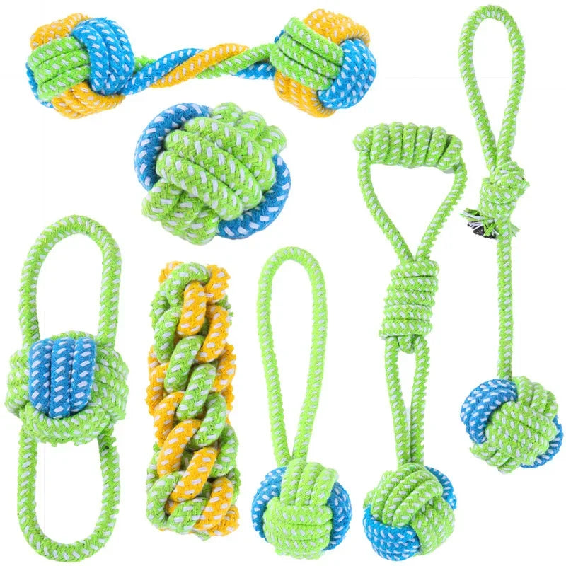 Knotted Cotton Rope Dog Toy Set - Tug & Chew Toys, 5 Styles - photo 2
