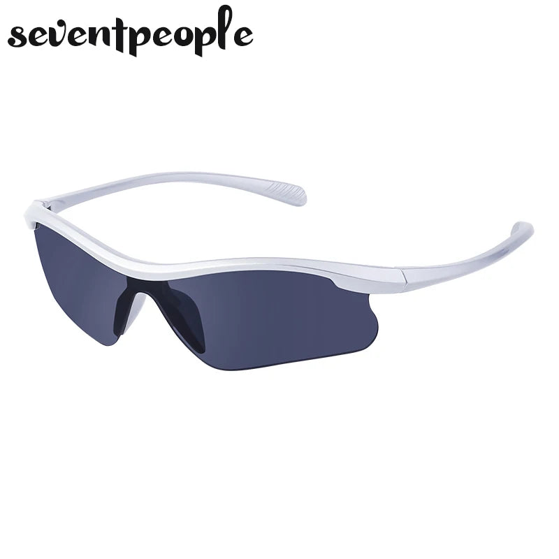 Semi-Rimless Cycling Sunglasses — One-Piece Windproof Lens
