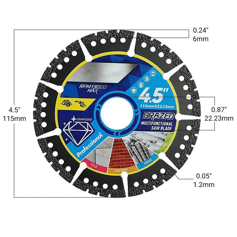Multi Material Cutting Blades Metal Tile Stone Plastic Angle Grinder Saw Blades for Alloy Cast Iron Marble Tool Accessories