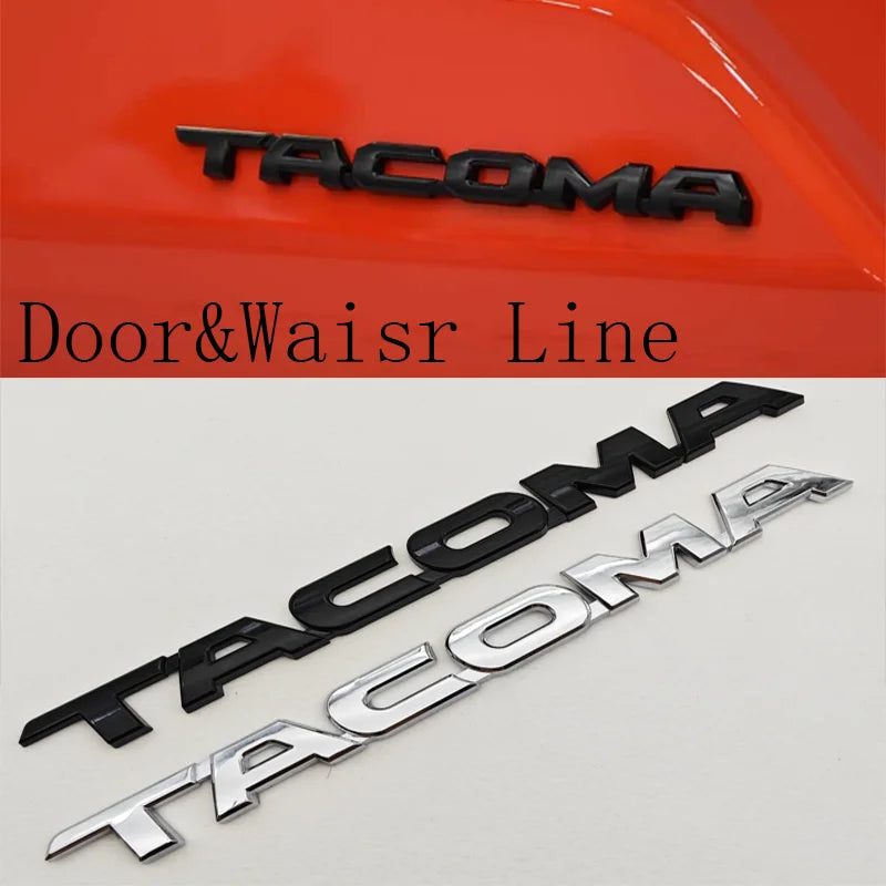 3D Car Sticker Logo V6 4X4 SR5 TACOMA Trunk Badge Door Waier Line C-Pillar Emblem Decals For Toyota TACOMA N170 N260 N300 N400