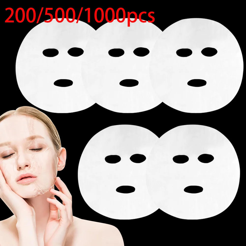 200/500 Sheets Facial Mask Transparent Moisturizing Facial Mask Beautician Beauty Care DIY Spa Facial Mask Makeup Accessories