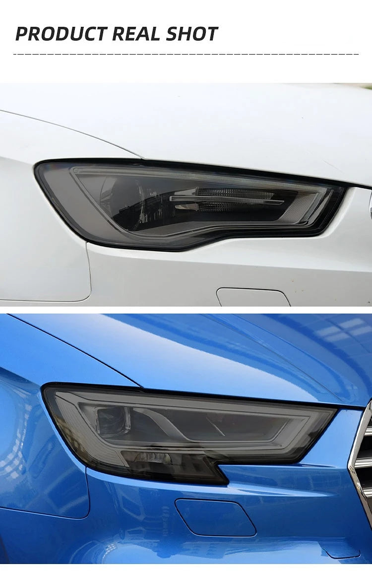 Smoked Black TPU Sticker Car Headlight Protective Film For Audi A3 8V S3 A4 B8 B9 A5 A6 S6 C8 A7 A8 D4 TT TTS Q3 Q5 Q7 Q8 RSQ8
