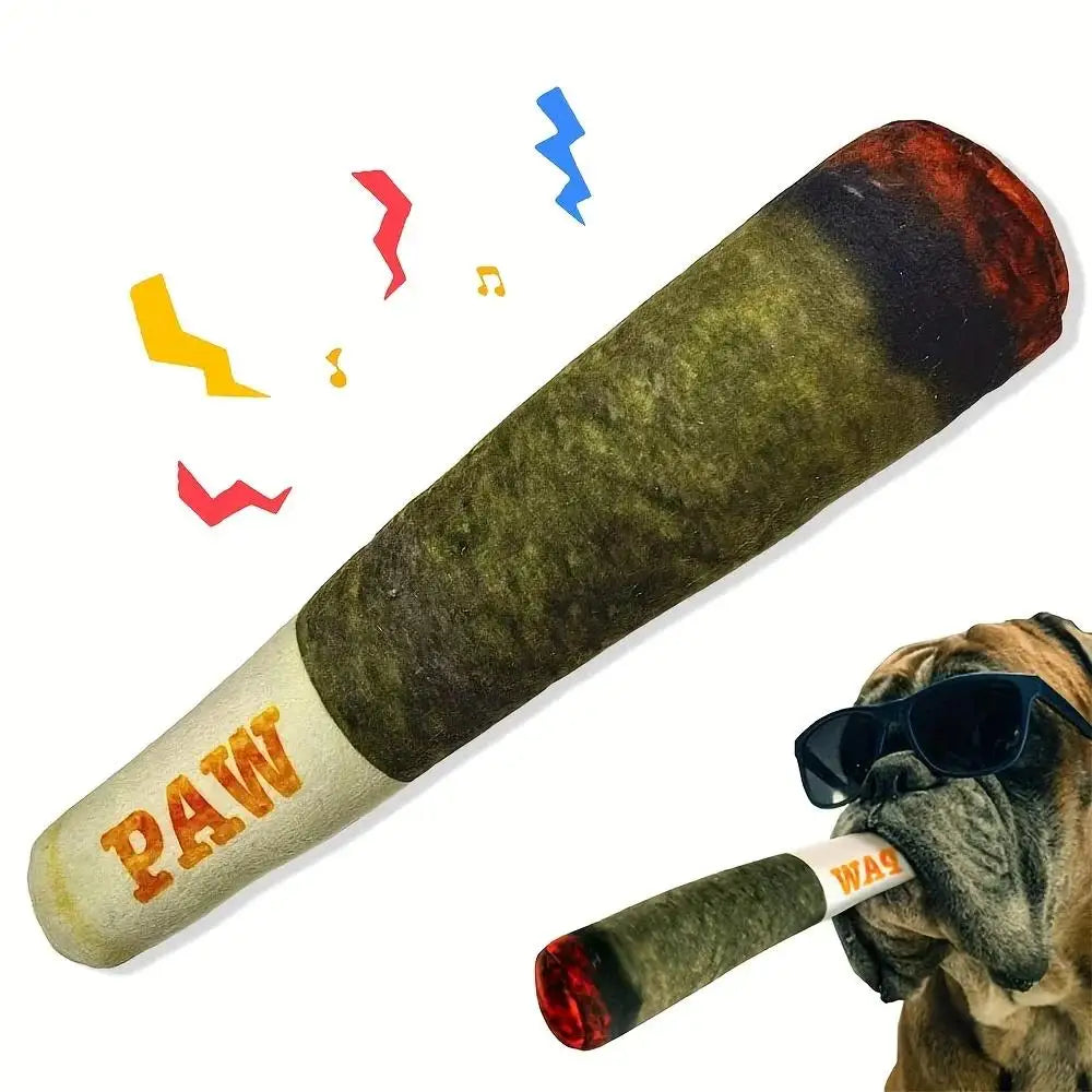 Squeaky Plush Cigar Dog Toy