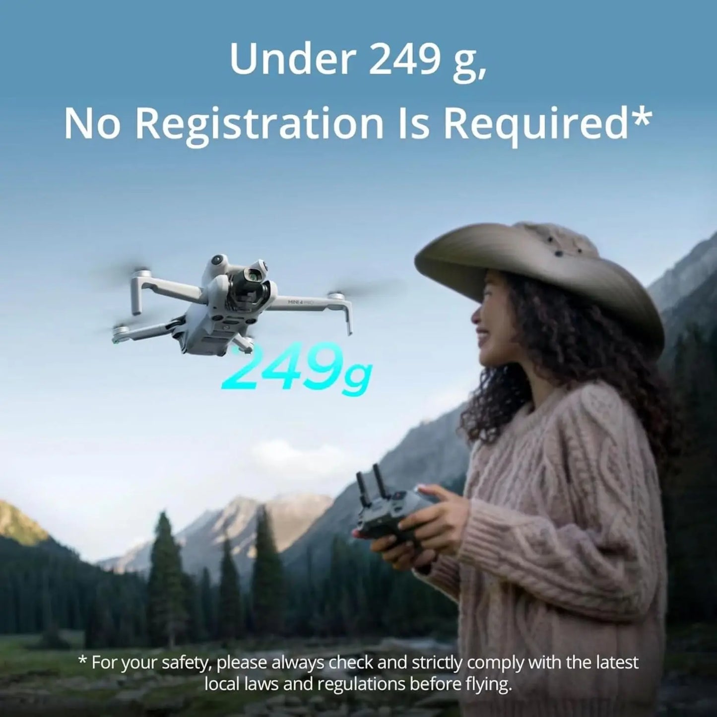 DJI Drones Mini 4 Pro (DJI RC-N2), Drones with Camera for Adults 4K, Under 0.549 lbs/249 g, 34 Mins Flight Time, 20km Max Video Transmission Distance, Omnidirectional Vision Sensing, Mini Drone for Beginners