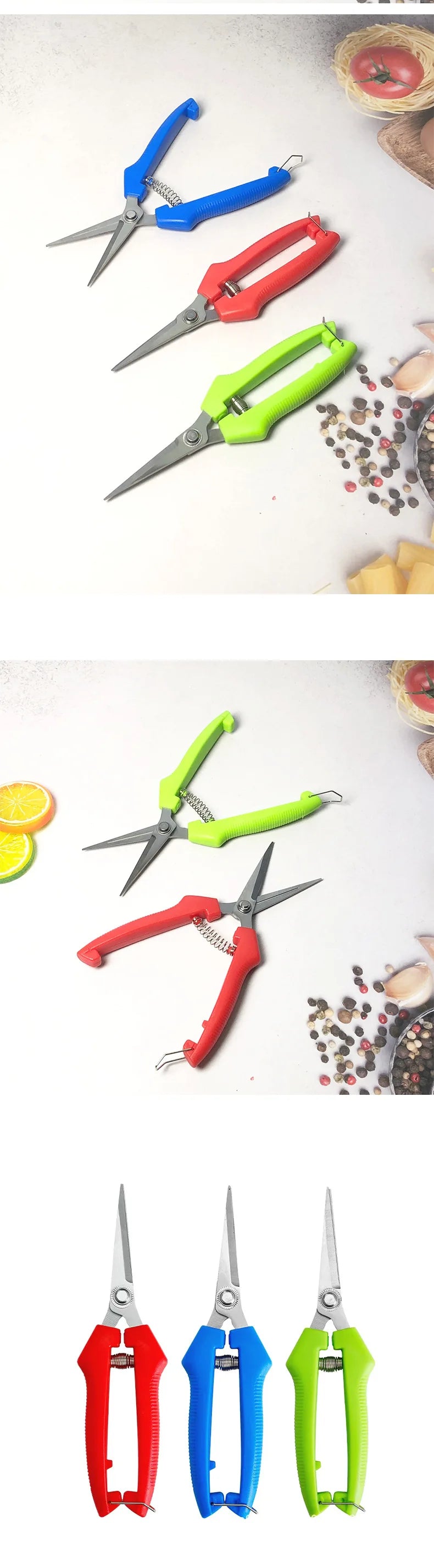 Straight-Head Pruning Shears — Stainless Steel Bonsai Garden Scissors