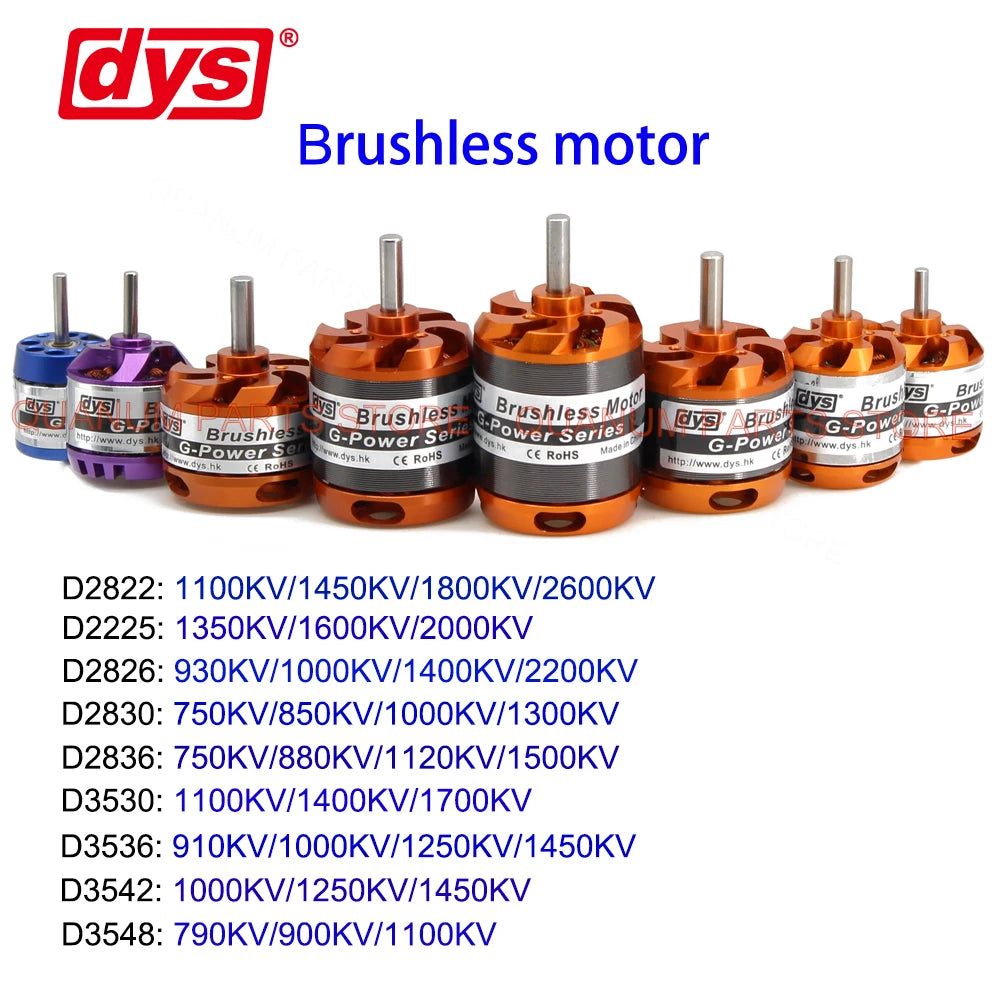 DYS Aeromodel 2225 2822 2212 2826 2830 2836 3530 3536 3542 3548 Brushless Motor For RC Multicopters Plane Fixed-wing Aircraft