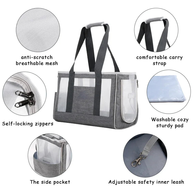 Single Shoulder Pet Carrier Bag - Breathable Travel Handbag – photo 4