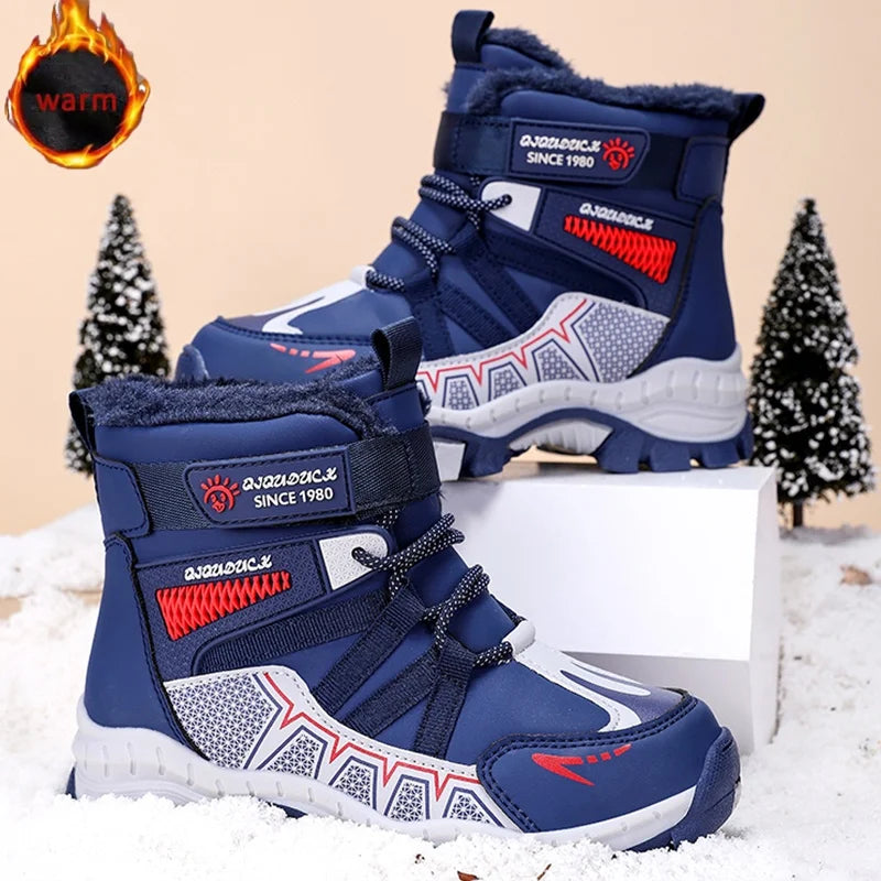 Kids High-Top Snow Boots - Plush Lined Anti-Slip Hiking Boots - photo 6