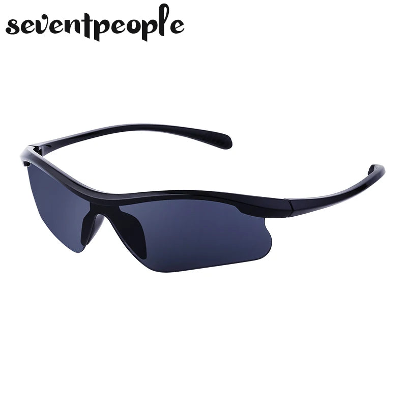 Semi-Rimless Cycling Sunglasses — One-Piece Windproof Lens